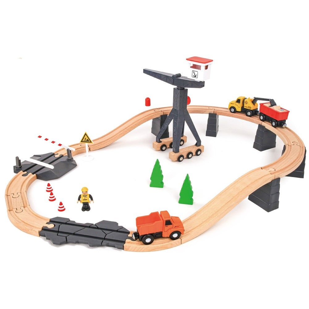 35 Pcs Construction Yard Kids Train Set