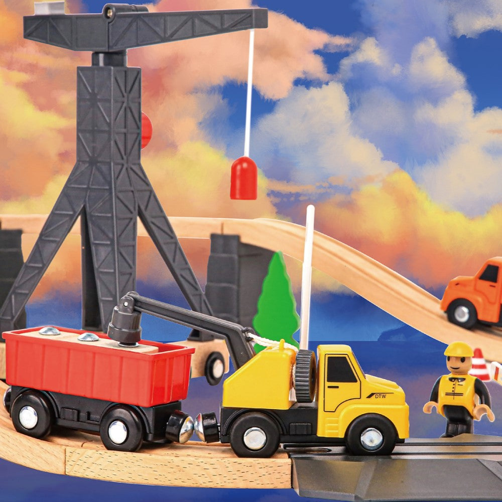 35 Pcs Construction Yard Kids Train Set