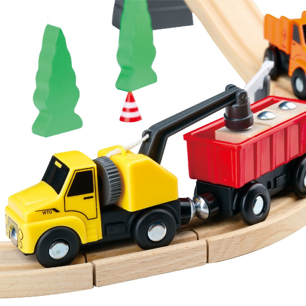 35 Pcs Construction Yard Kids Train Set