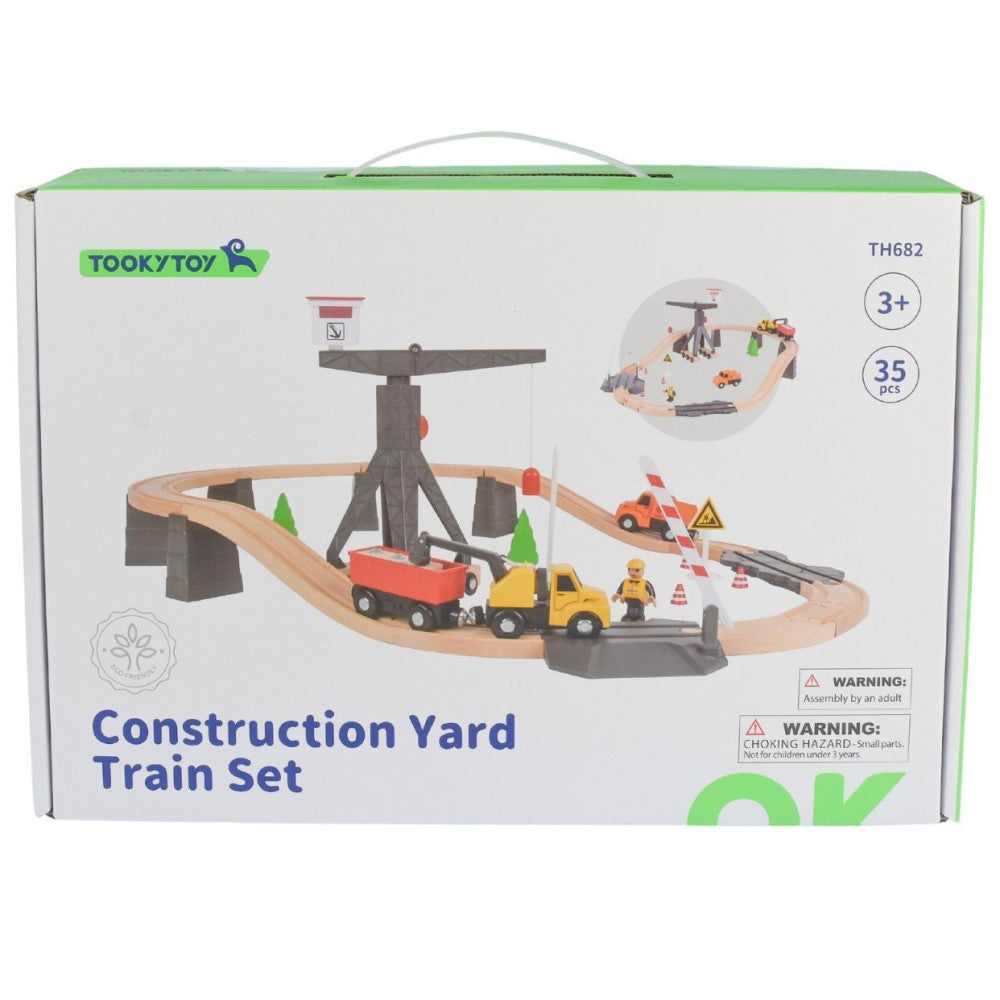35 Pcs Construction Yard Kids Train Set