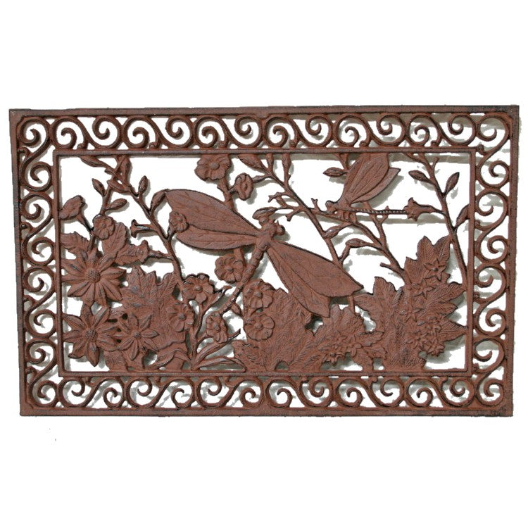 Cast Iron Dragonflies Wall Decor Garden Doormat