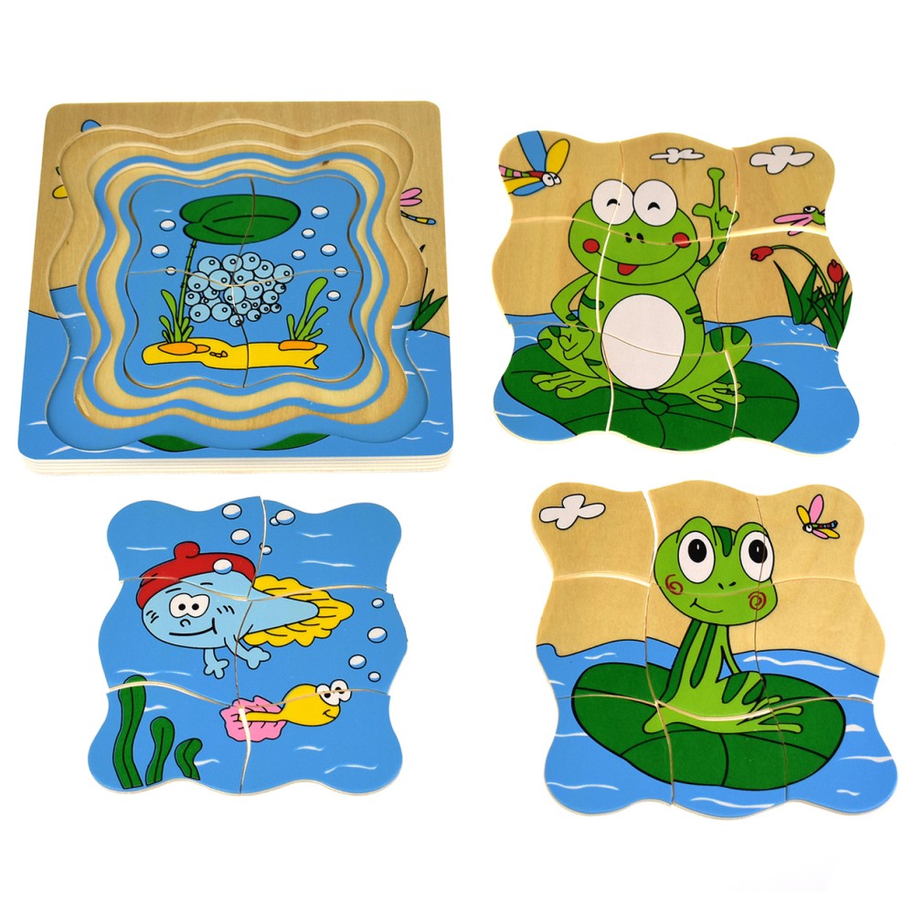 Frog Life Cycle 4-Layer Puzzle Board