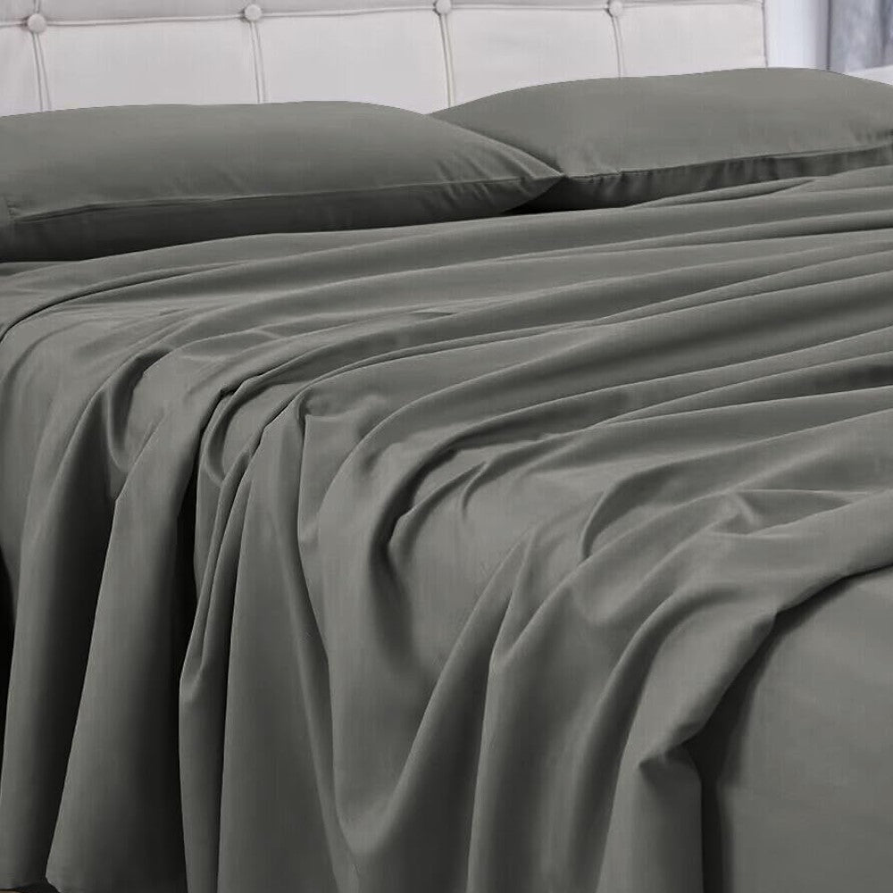 2000 Thread Count Ultra Soft Microfiber 4 Pcs Bed Sheet Set - Queen (Grey)