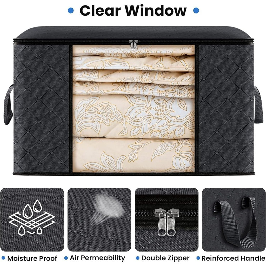 Clothes Storage Bag with Handles Pack of 6 - 90L