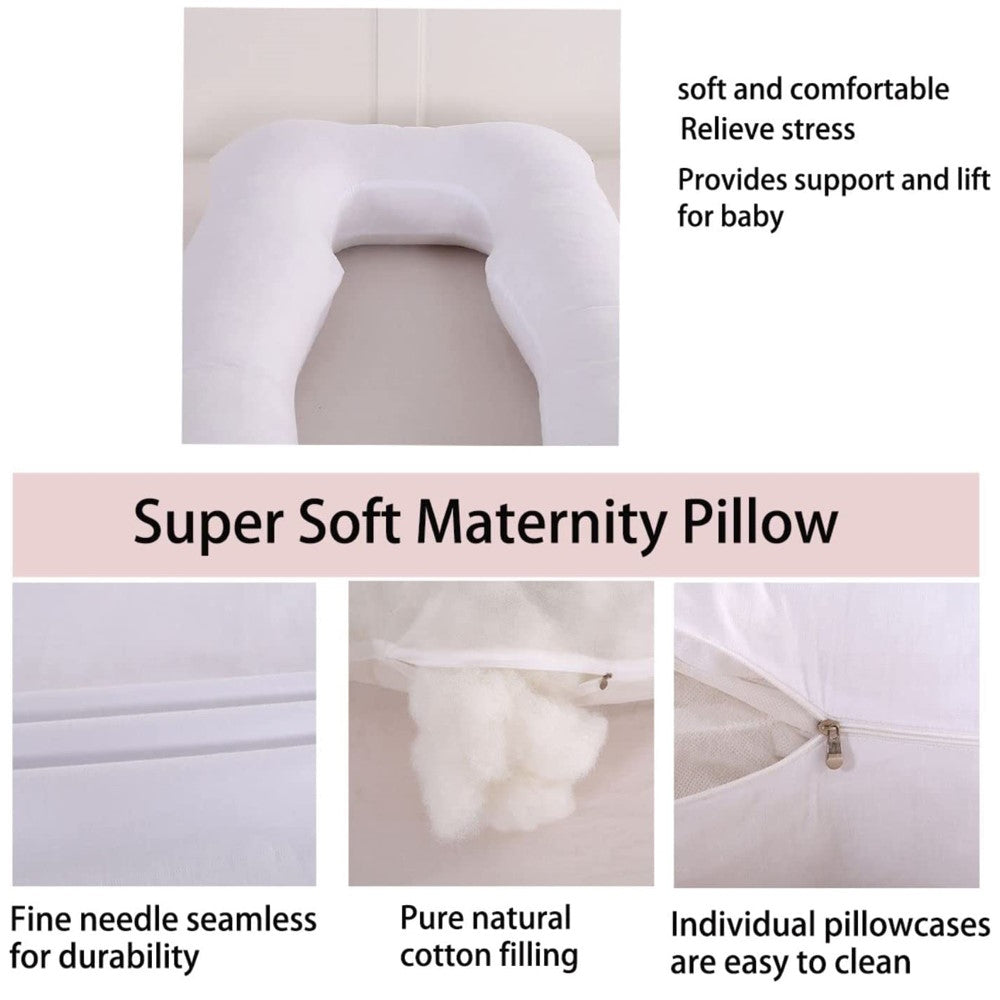 Pregnancy and Nursing Pillow with Pillowcase (White)