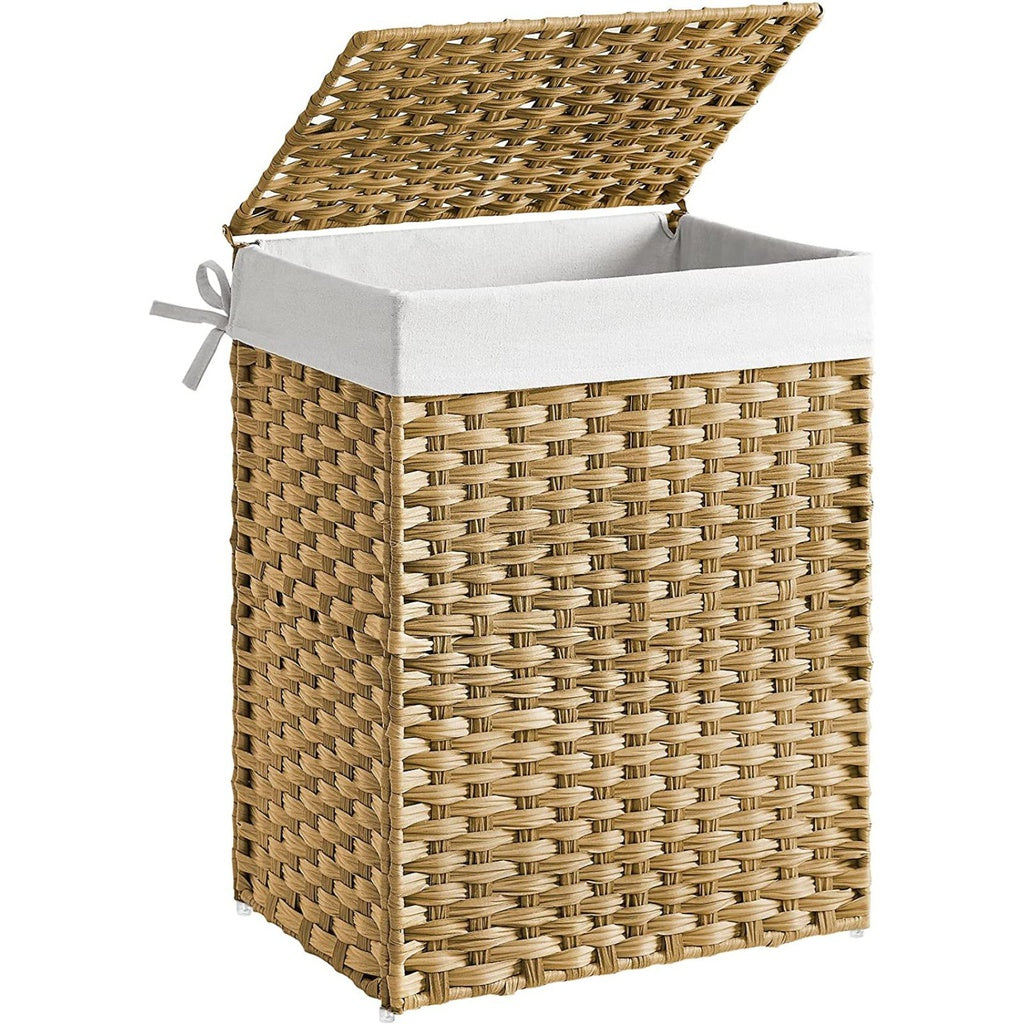 Synthetic Rattan Laundry Basket 90L - Natural