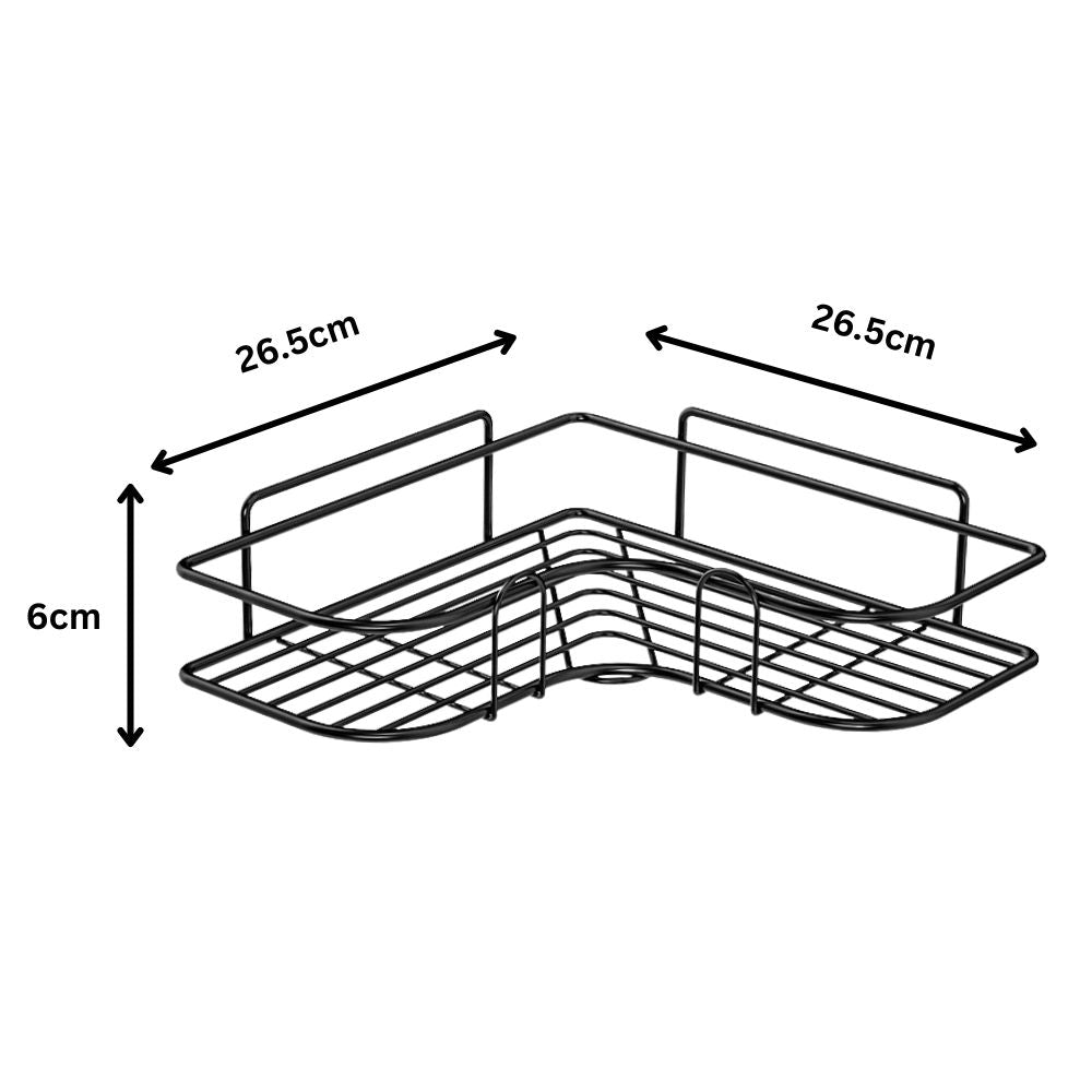 Adhesive Corner Shower Caddy (Black)