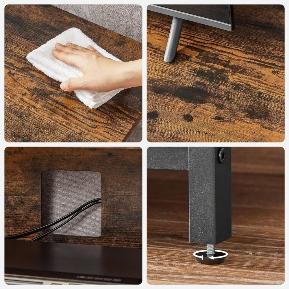 Lowboard TV Cabinet for TVs up to 60 Inches - Vintage Brown/Black