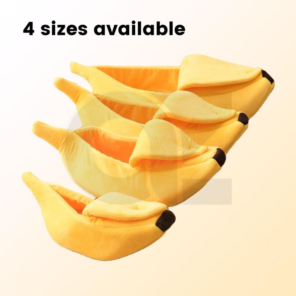 Soft Plush Banana Pet Bed - Small (Yellow)