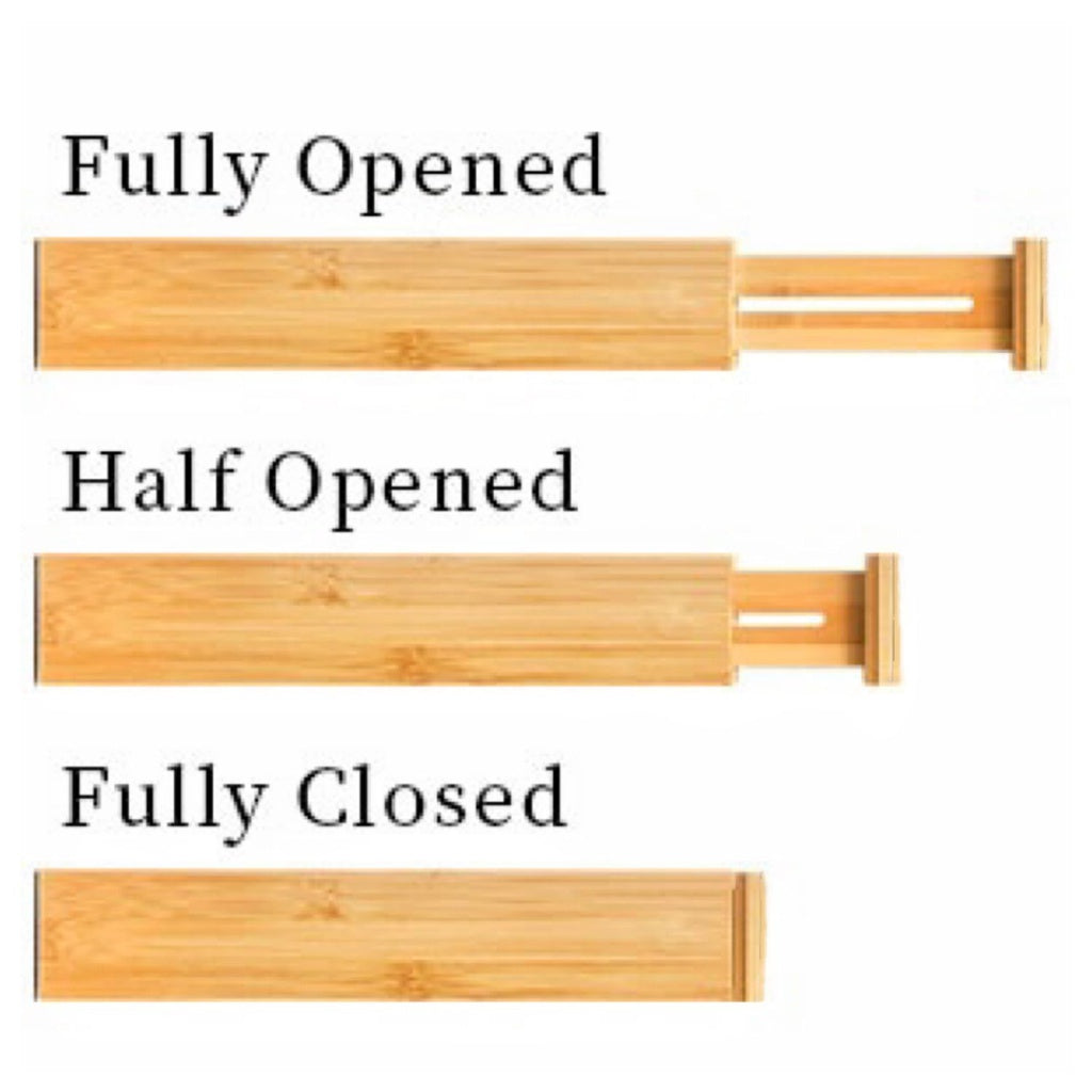 Bamboo Drawer Dividers 44-55cm -Set of 6