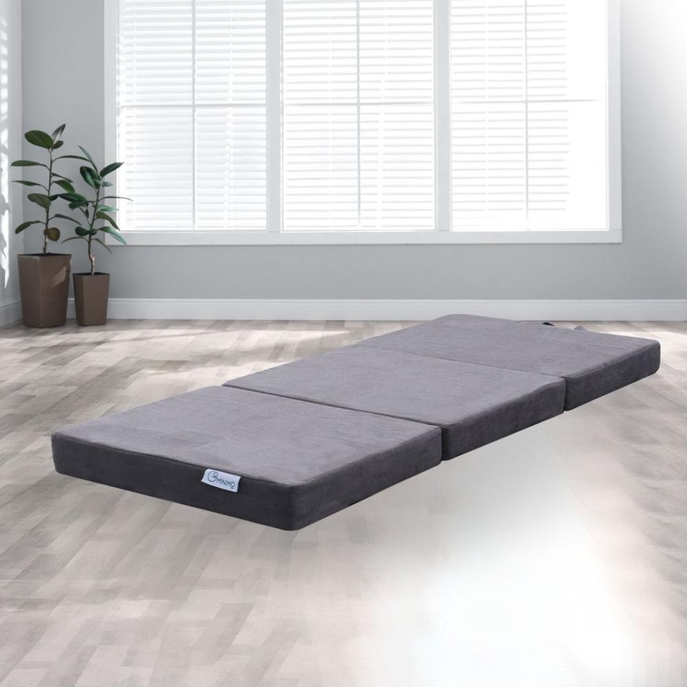3-Fold Folding Double Mattress  - Light Grey