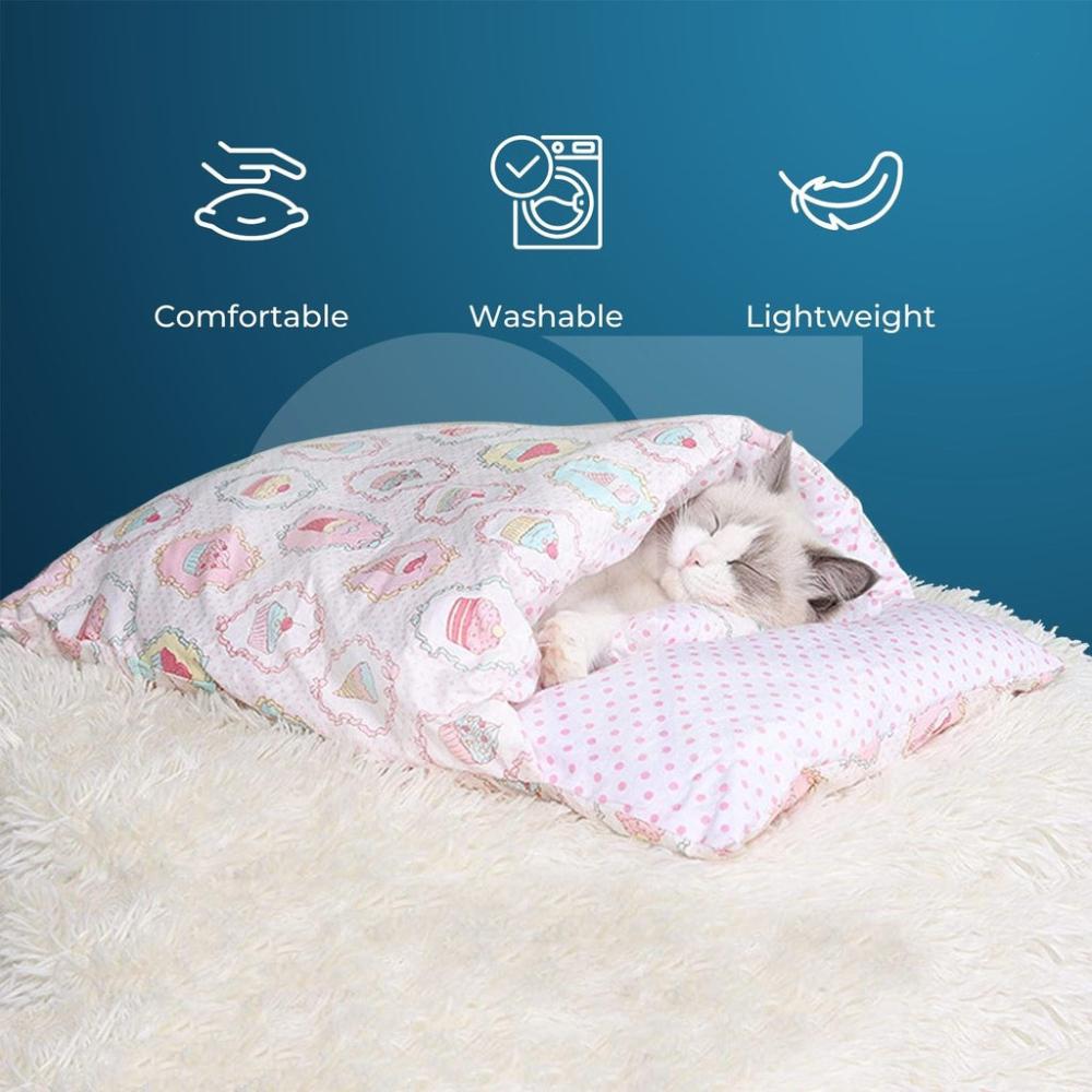 Pet Sleeping Bag Fortune Cat Design - Large