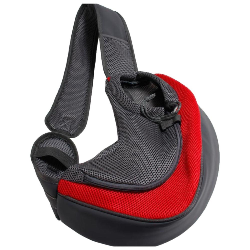 Portable Pet Carry Sling Pouch (L Red)