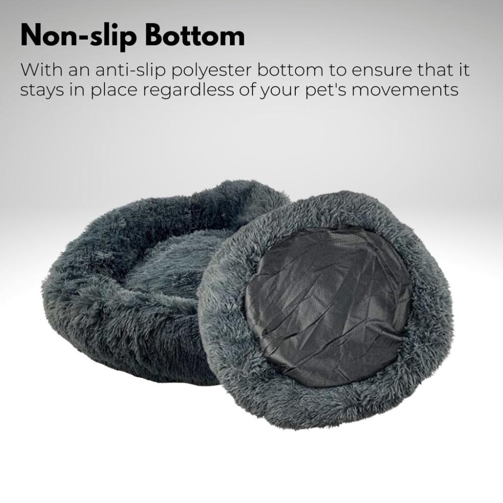 Soft Cozy Round Pet Bed XL 100cms (Light Grey)