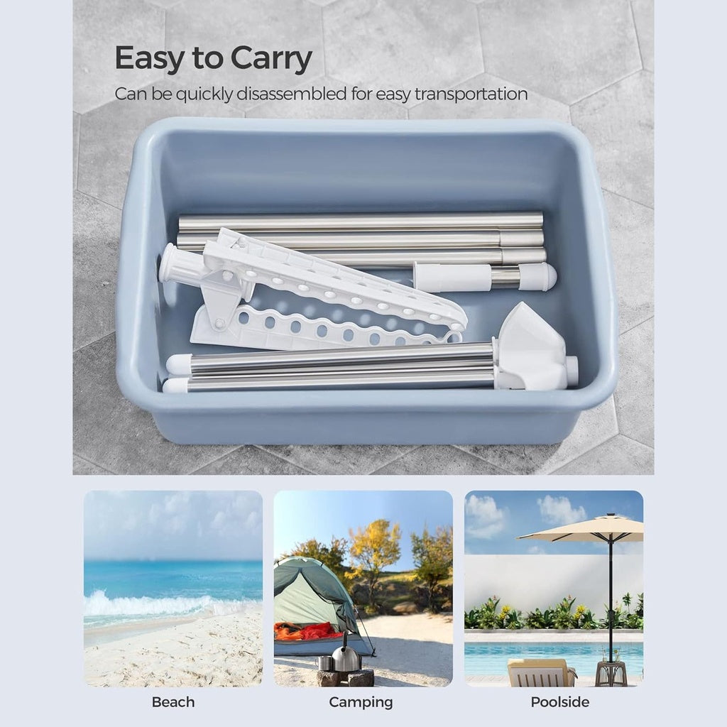 1-Tier Clothes Drying Rack - White and Silver