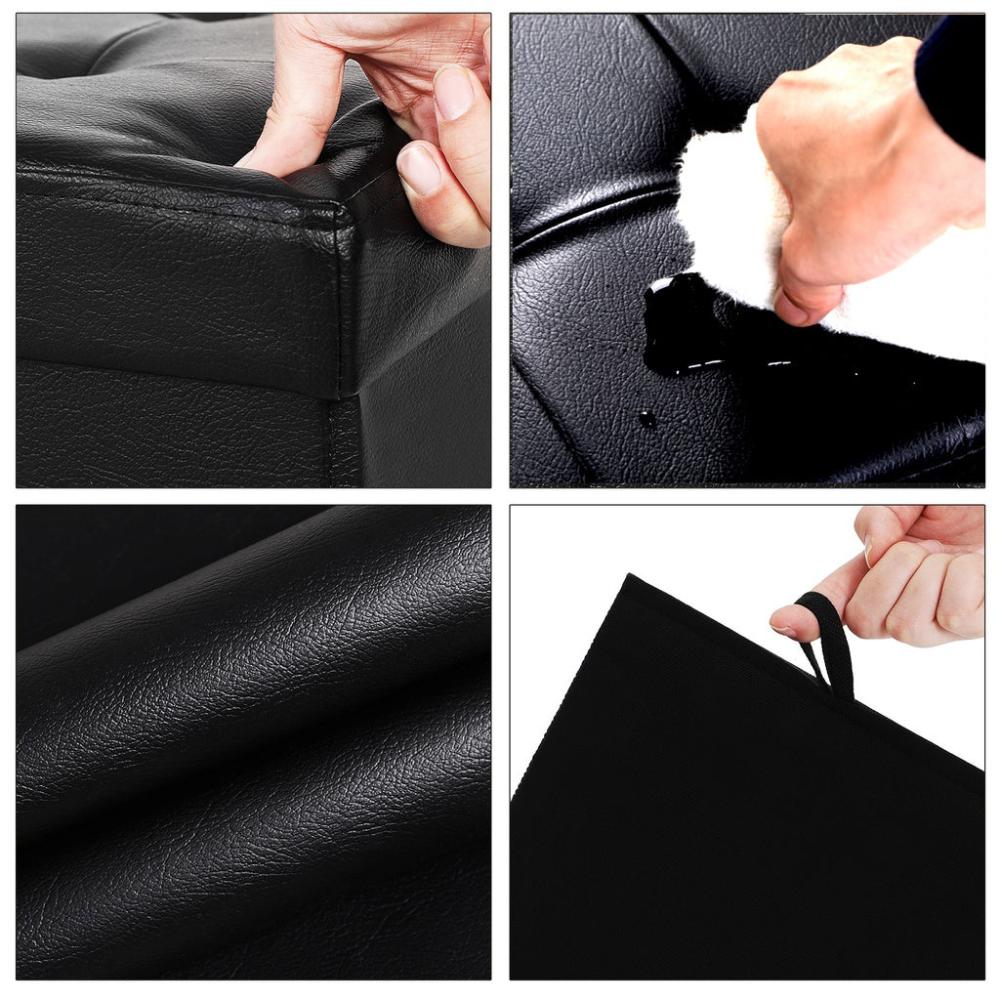 Folding Storage Ottoman Bench Footrest Black - 76cms