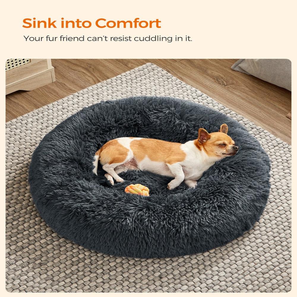 Dog Bed with Removable Washable Cushion - Dark Gray 60cm