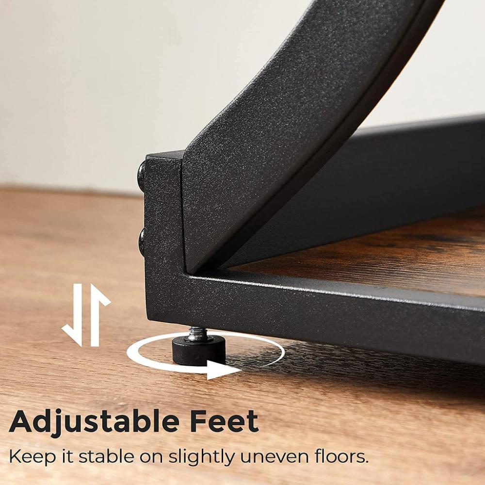 Curved Frames Console Table - Rustic Brown and Black