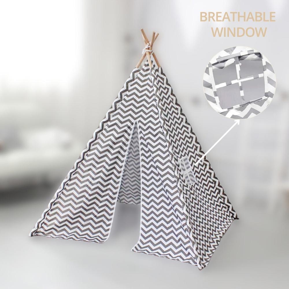 Kids Teepee Tent with Side Window - Wave Stripe