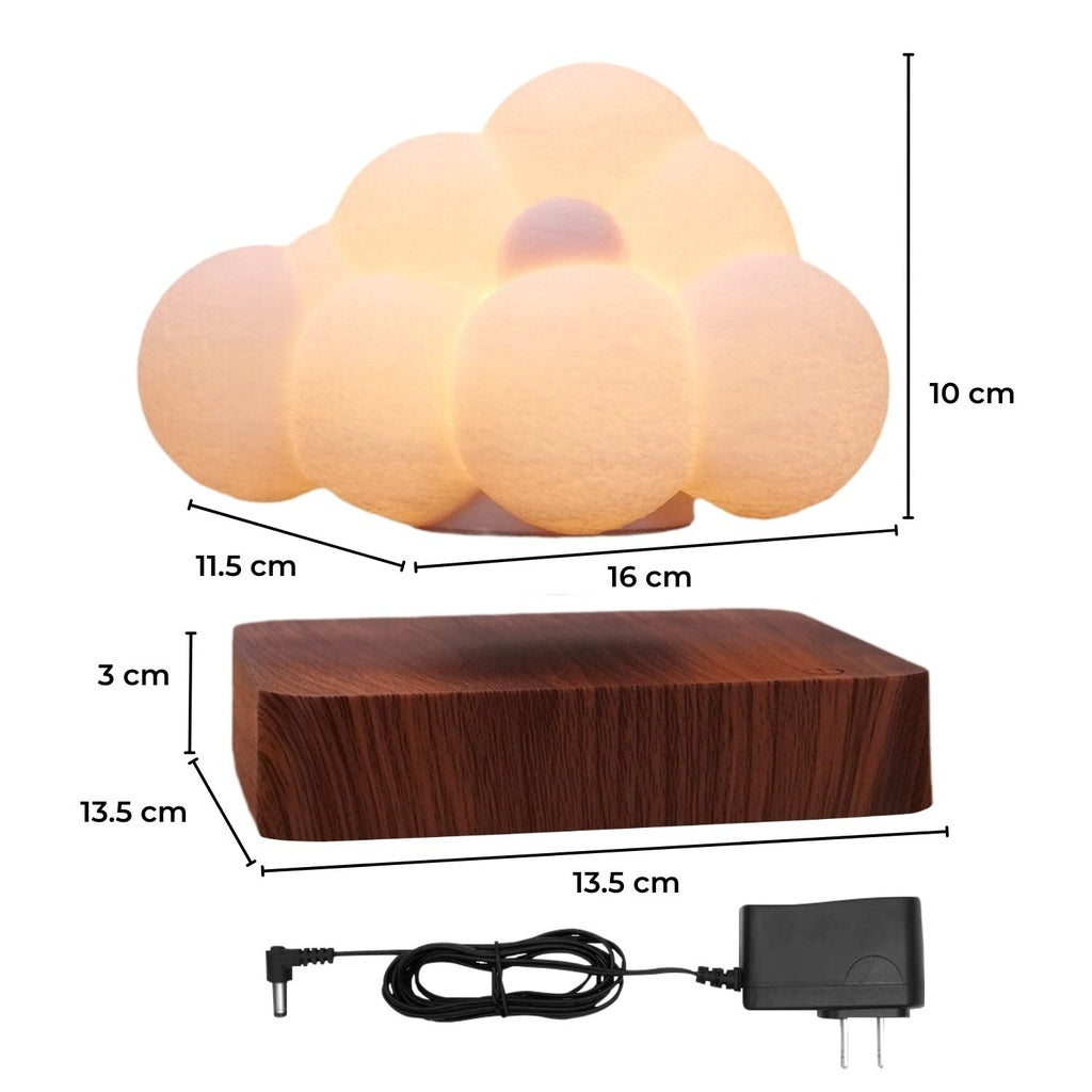 Lighting Magnetic Floating Lamp Levitation Cloud Dark Brown Base
