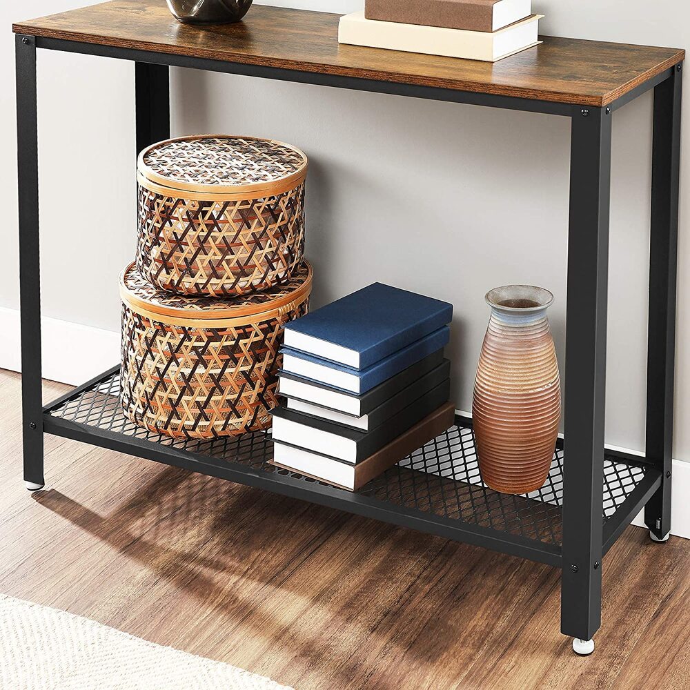 Decorative Console Table - Rustic Brown and Black