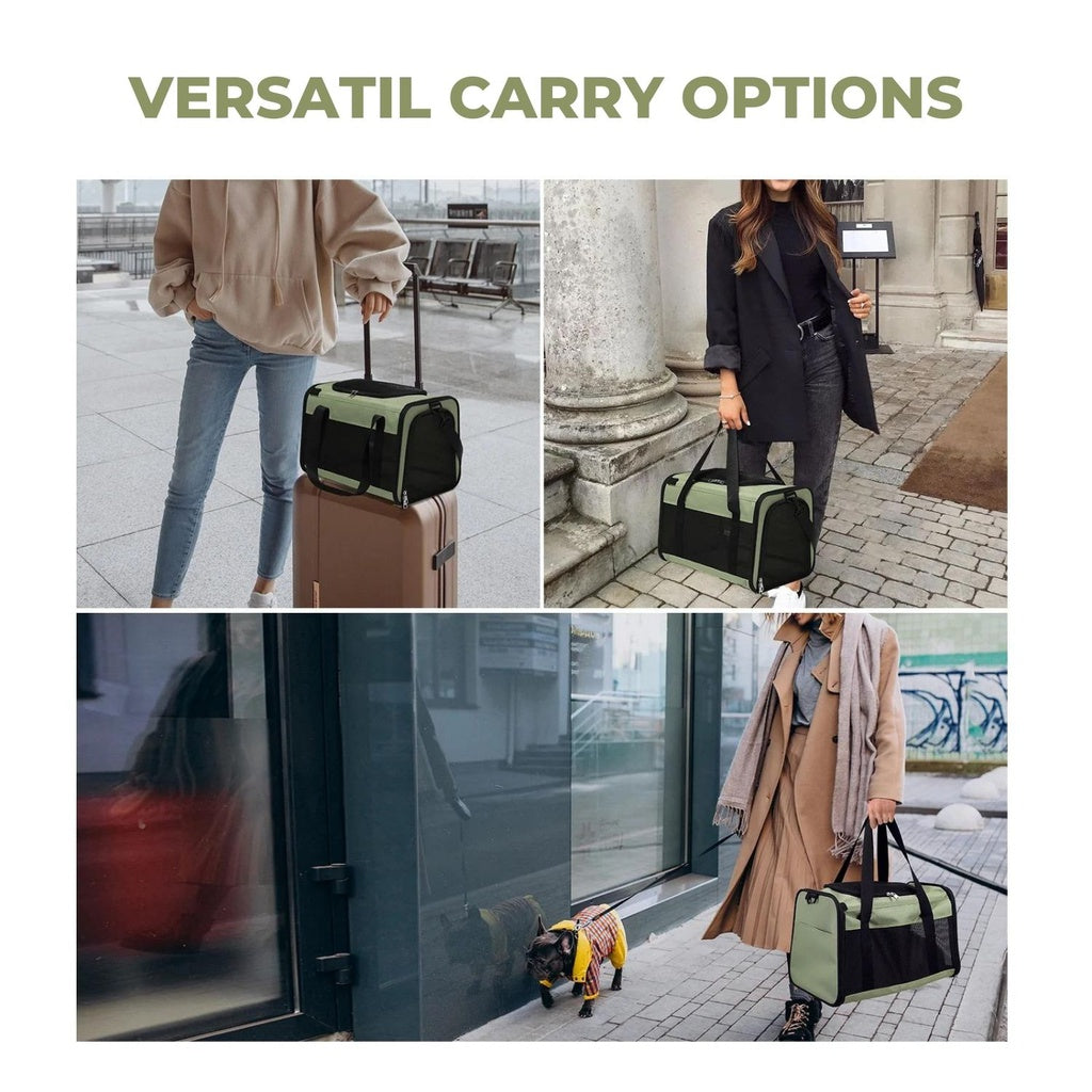Adjustable Portable Pet Carrier-M Size (Green)