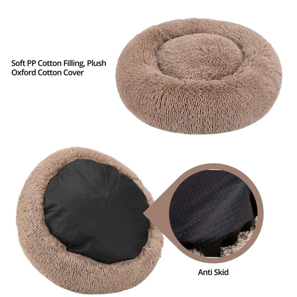 Soft Comfy Plush Pet Bed 70cm (Brown)