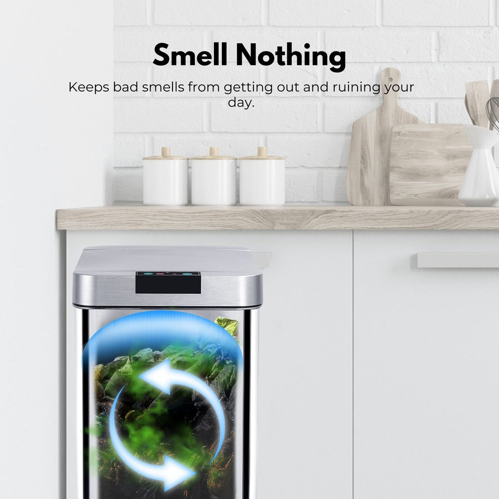 Narrow Silver Square Sensor Bin - 50L