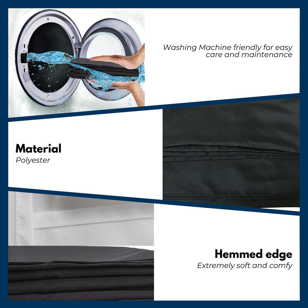 Rectangle Tablecloth Polyester Dining Table Cover 230cm - Navy Blue