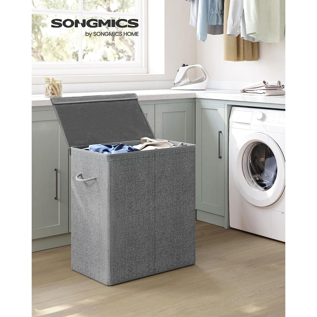 Linenette Fabric Laundry Hamper 142L - Grey