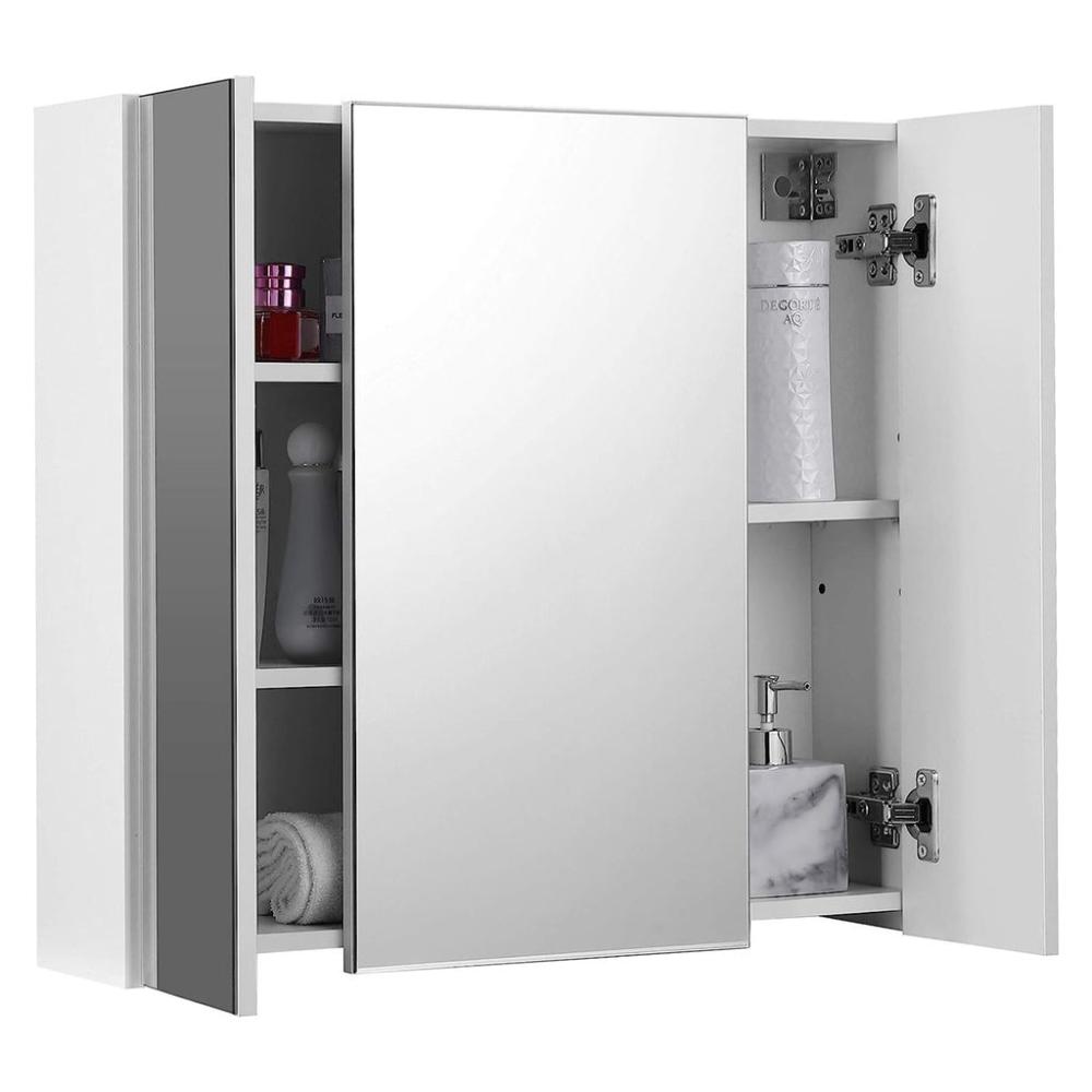 Bathroom Wall Cabinet with Mirror - White
