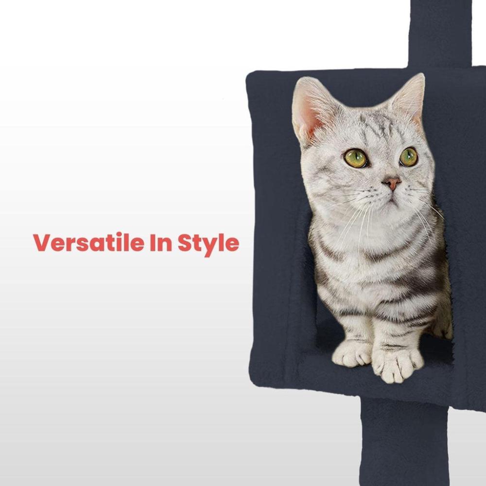 Plush Cat Condo Cat Tree Dark Grey - 155cms