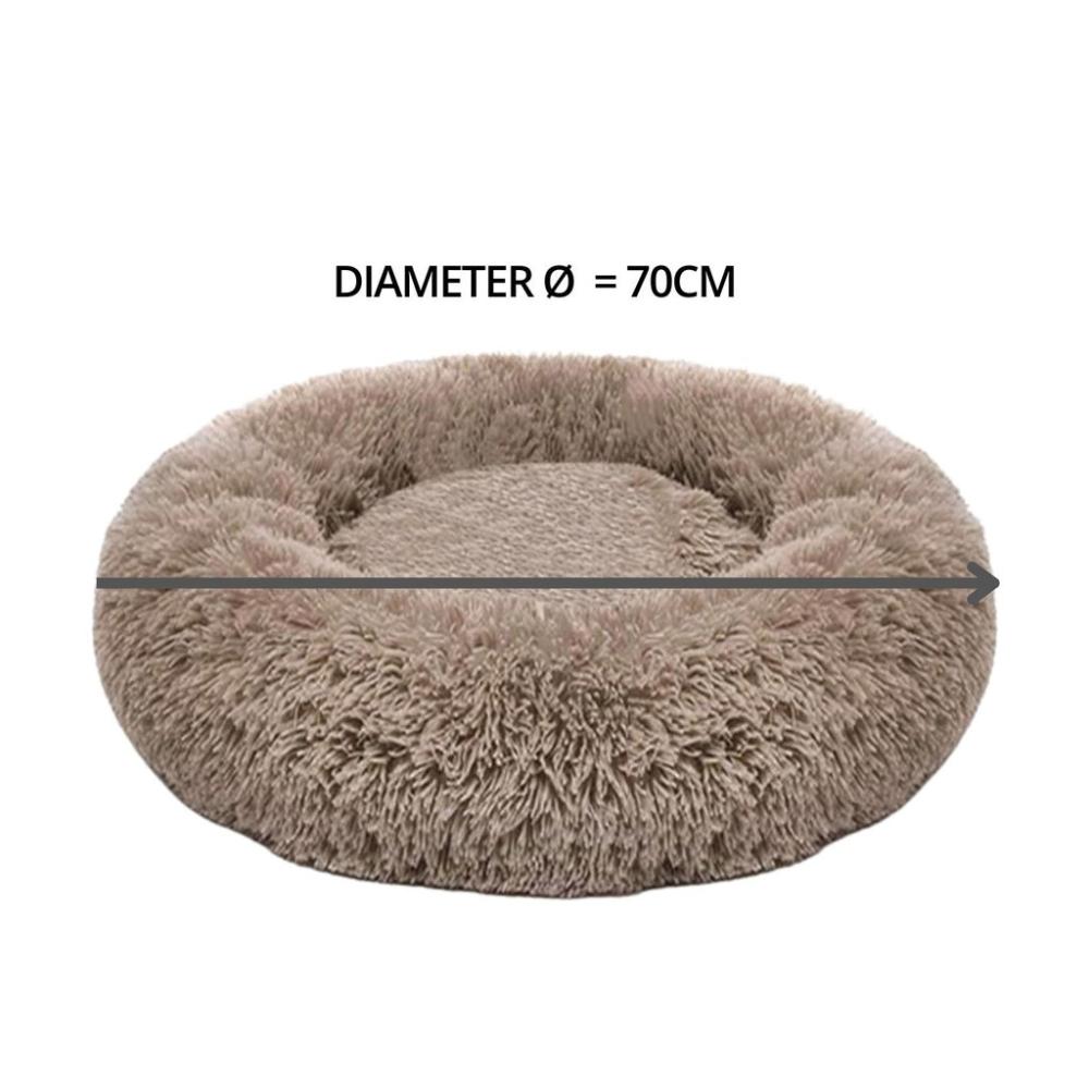 Soft Comfy Plush Pet Bed 70cm (Brown)
