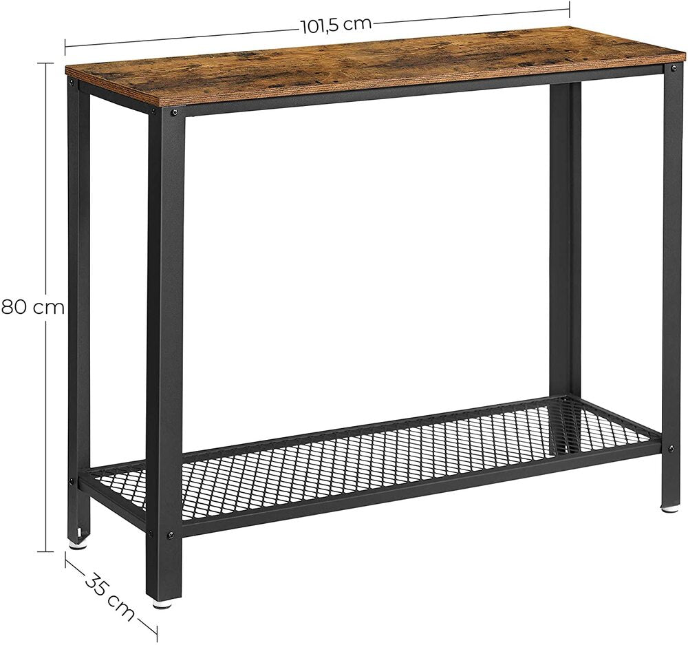 Decorative Console Table - Rustic Brown and Black