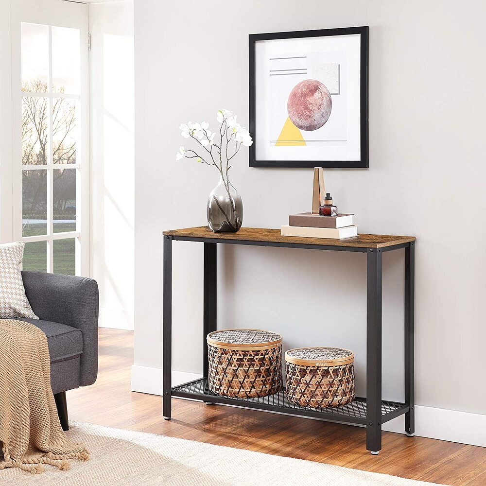 Decorative Console Table - Rustic Brown and Black