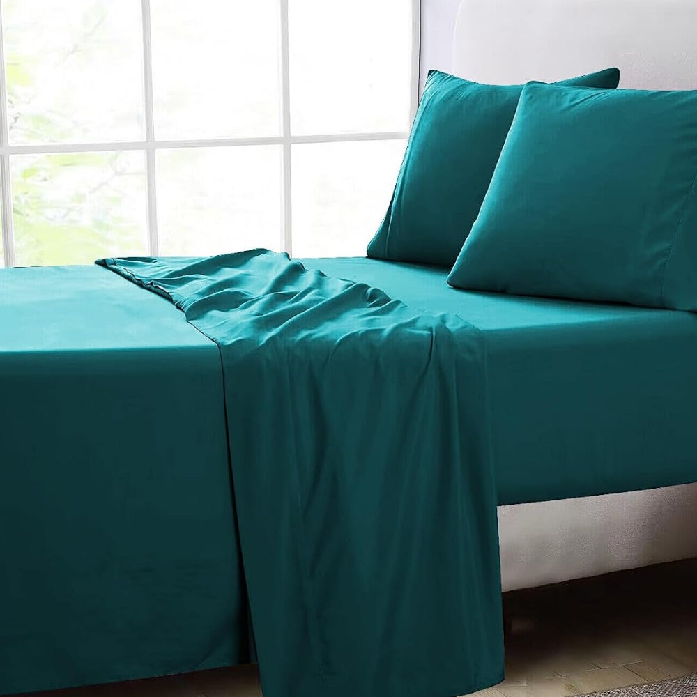1000 Thread Count Ultra Soft Microfiber 4 Pcs Bed Sheet Set - Single (Teal)