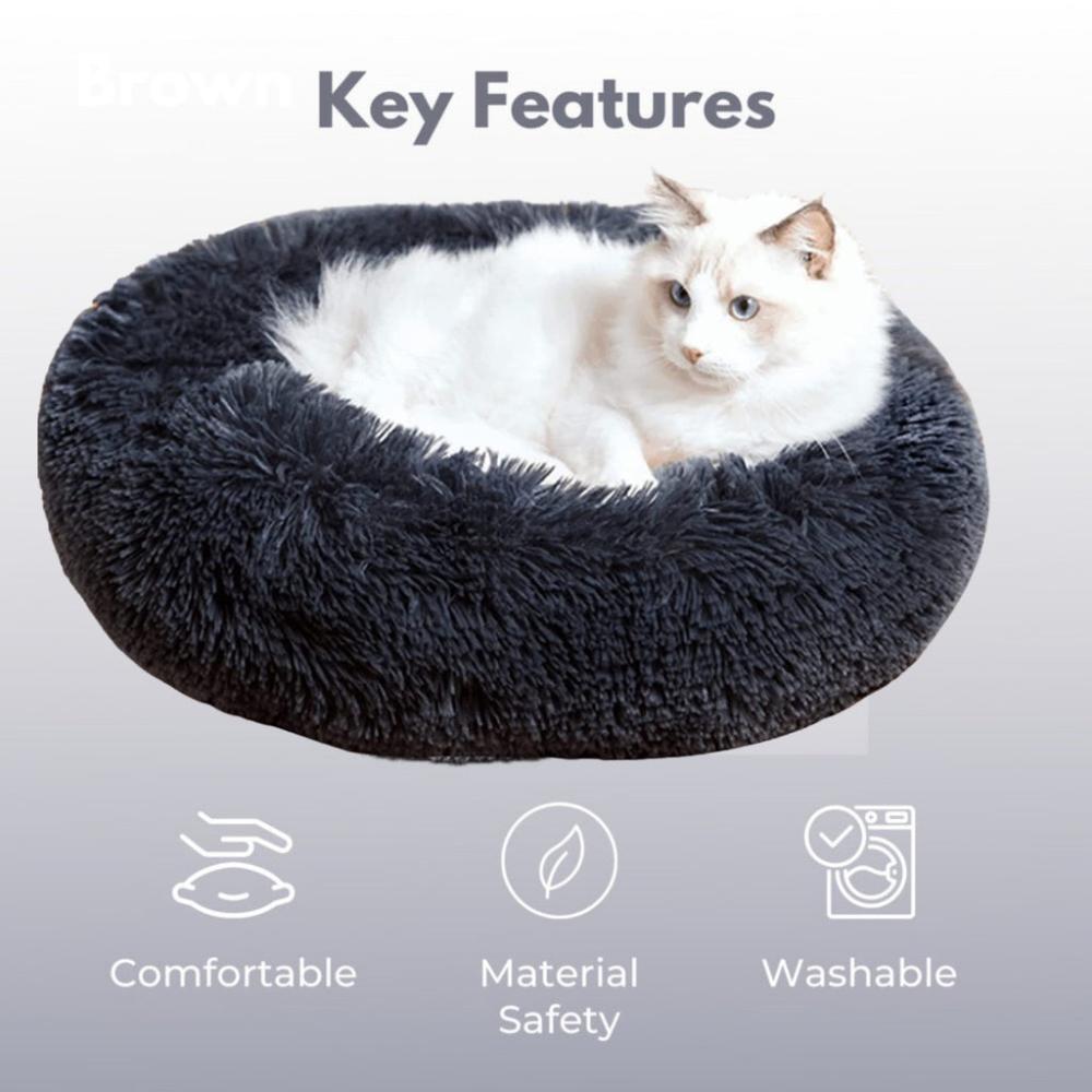 Soft Cozy Round Pet Bed XL 100cms (Light Grey)