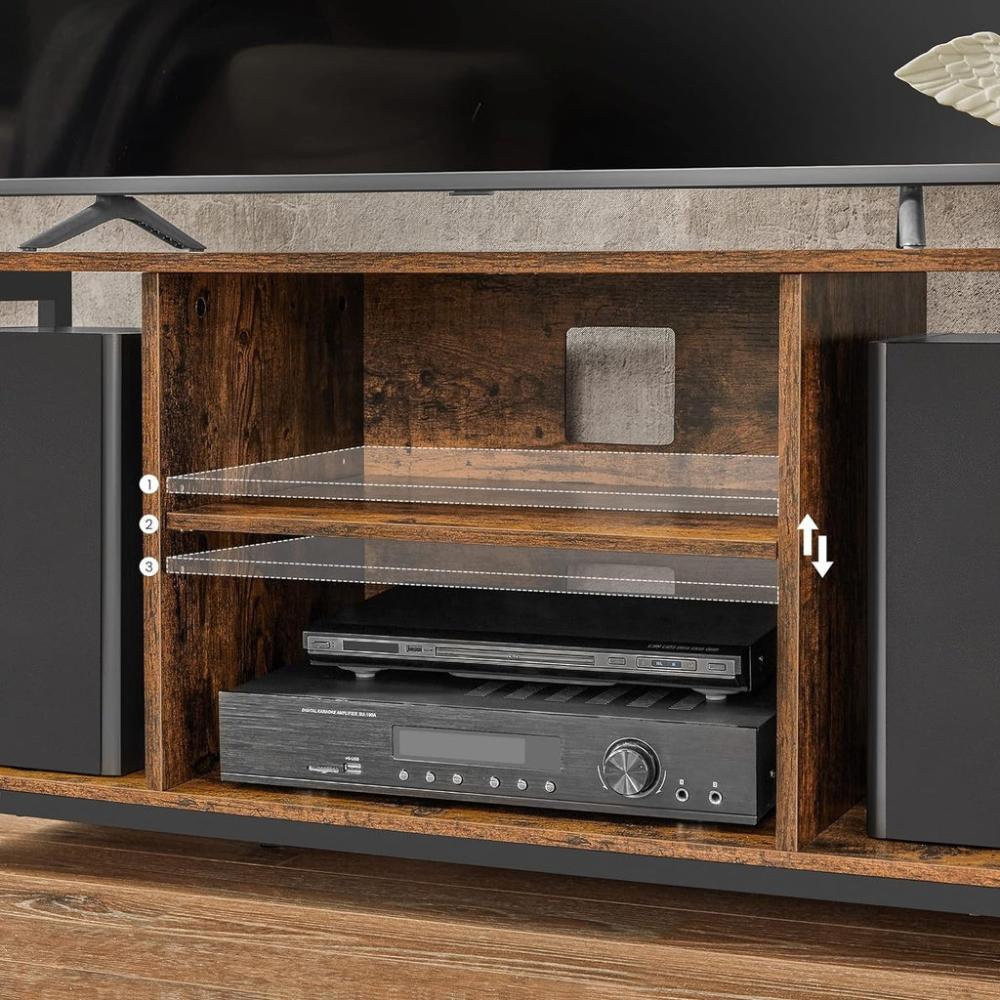 Lowboard TV Cabinet for TVs up to 60 Inches - Vintage Brown/Black