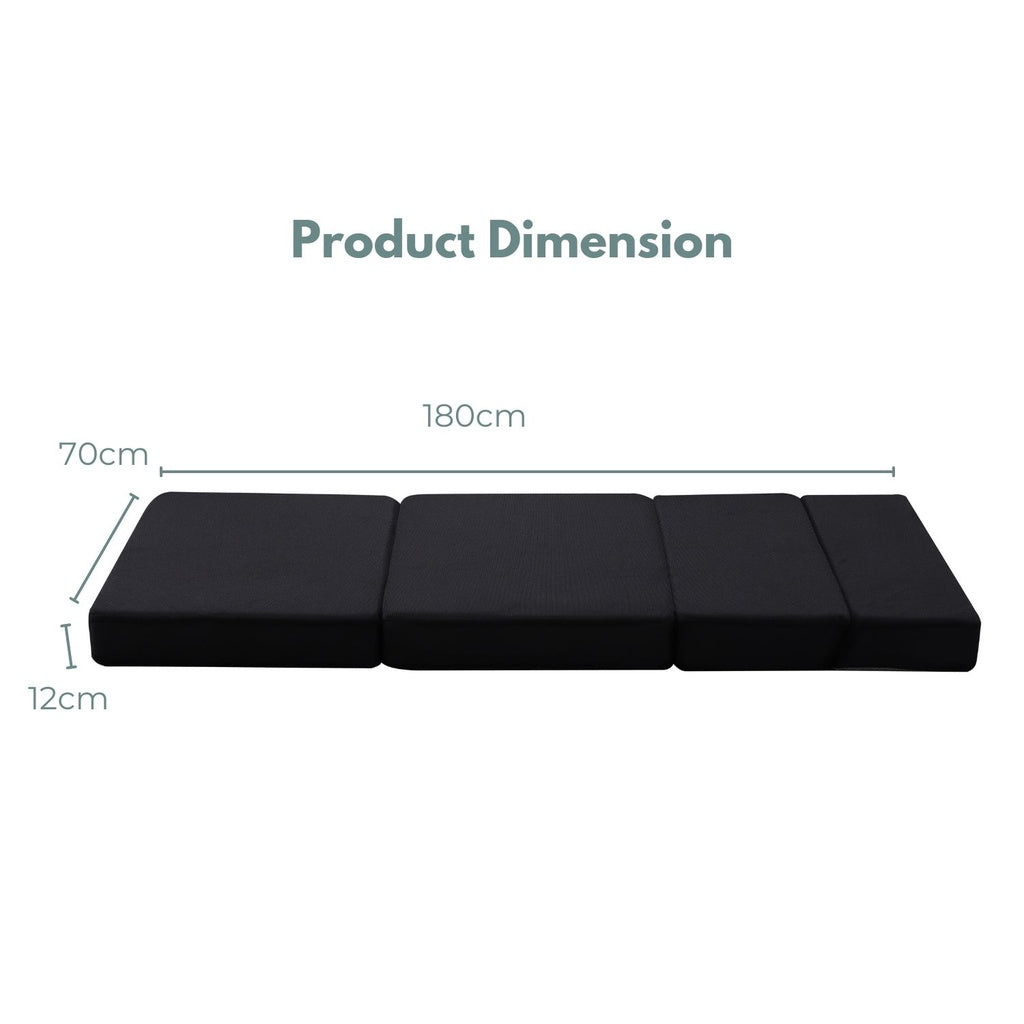 4-Fold Folding Mattress - Black Air Mesh