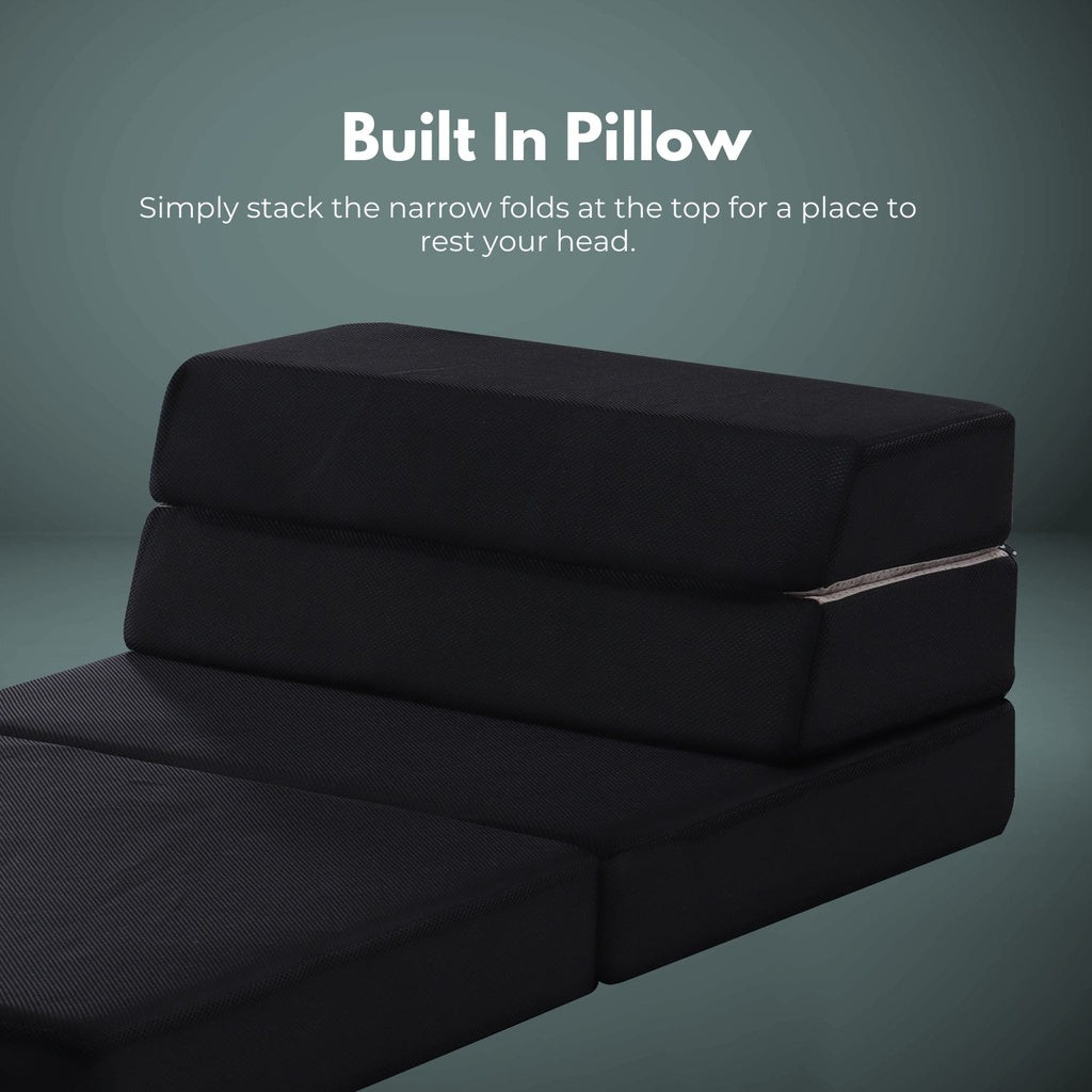 4-Fold Folding Mattress - Black Air Mesh