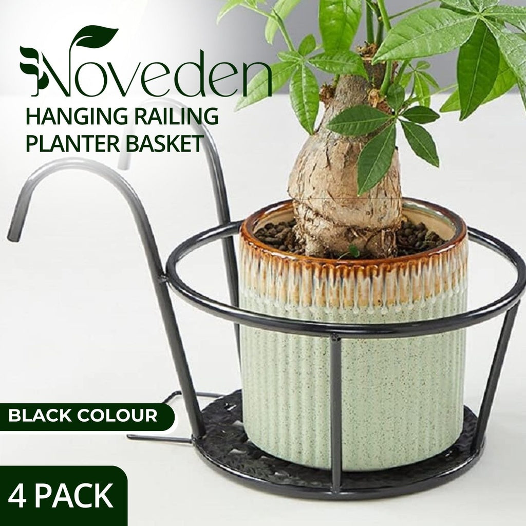 4 Pack Plant Stand Flower Holder - Black