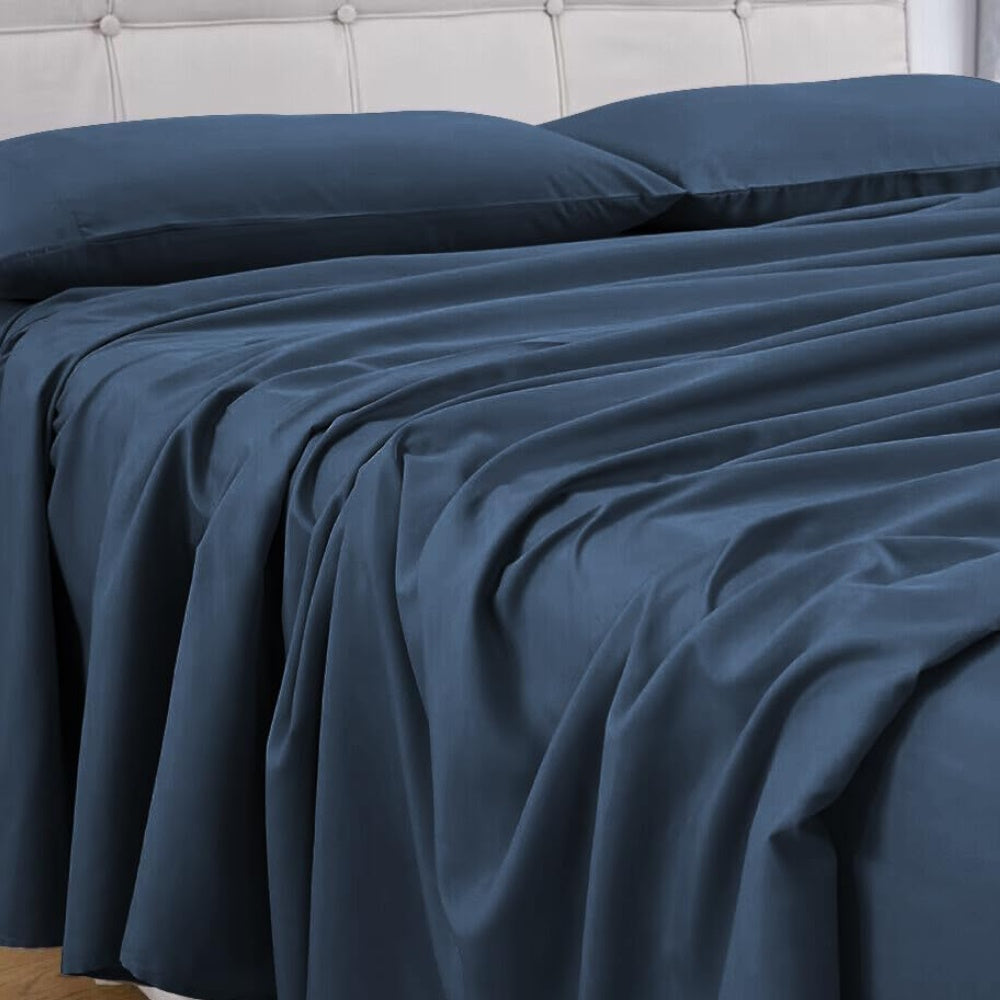 2000 Thread Count Ultra Soft Microfiber 4 Pcs Bed Sheet Set - King (Royal Blue)