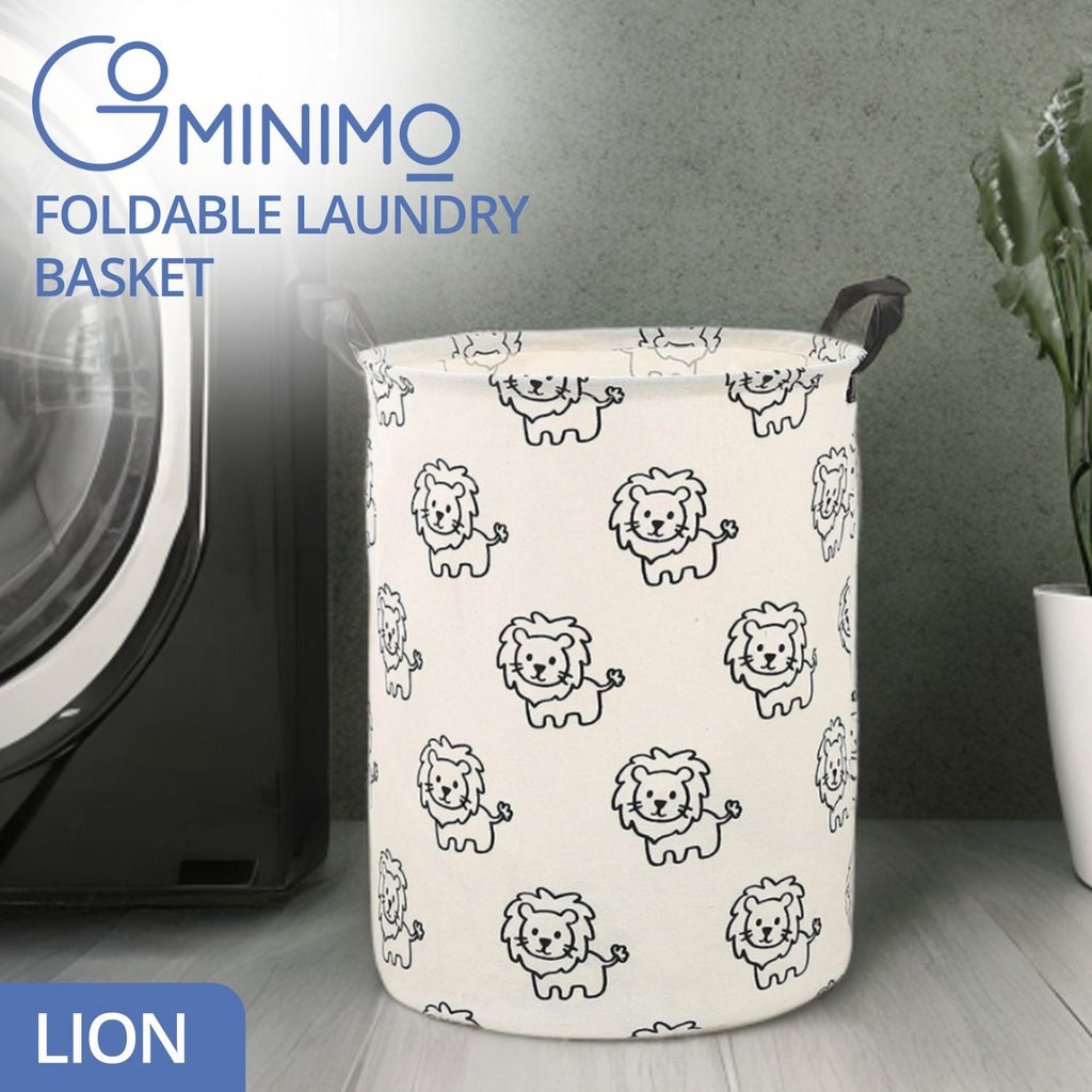 Laundry Basket Round Foldable (Lion)