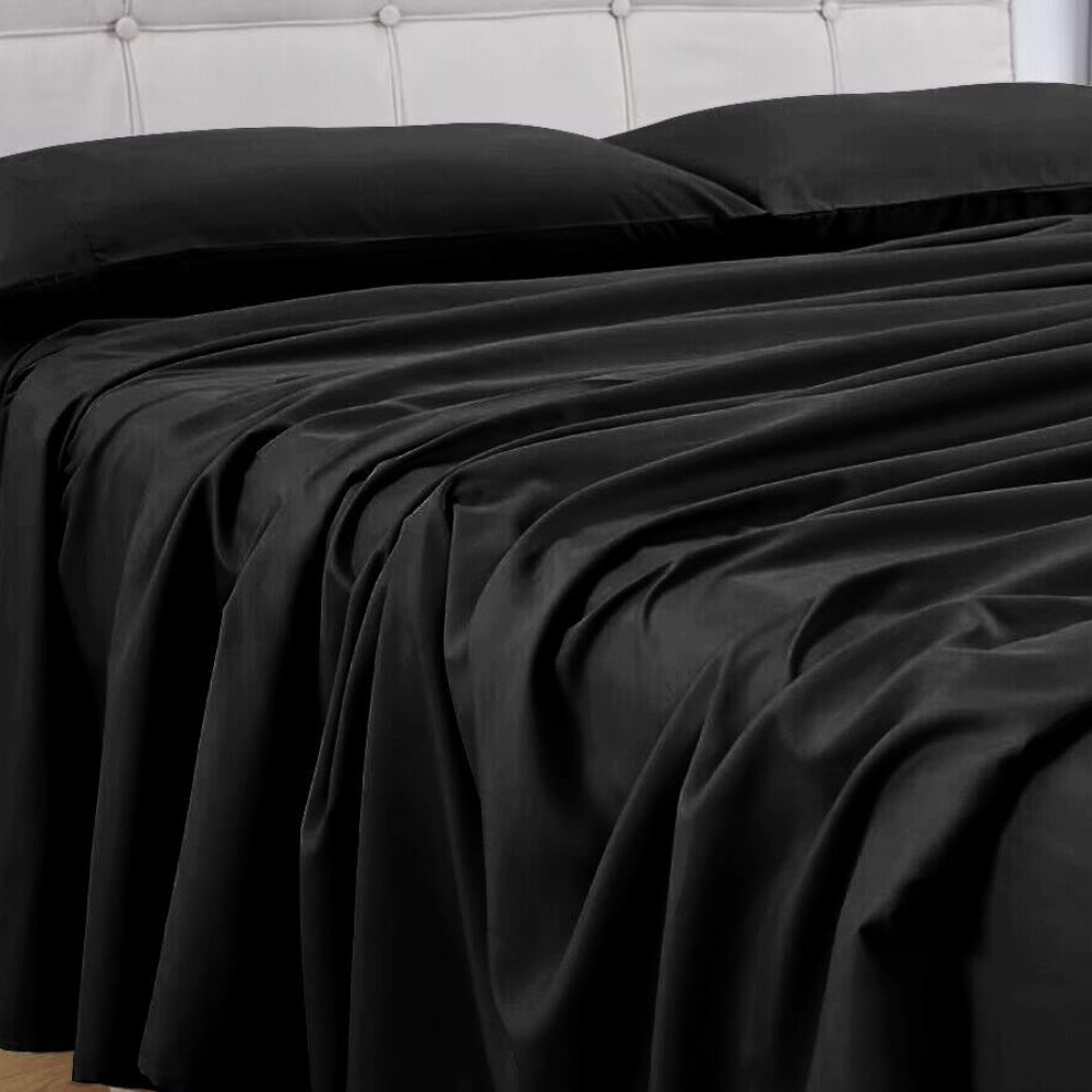 1000 Thread Count Ultra Soft Microfiber 4 Pcs Bed Sheet Set - Single (Black)