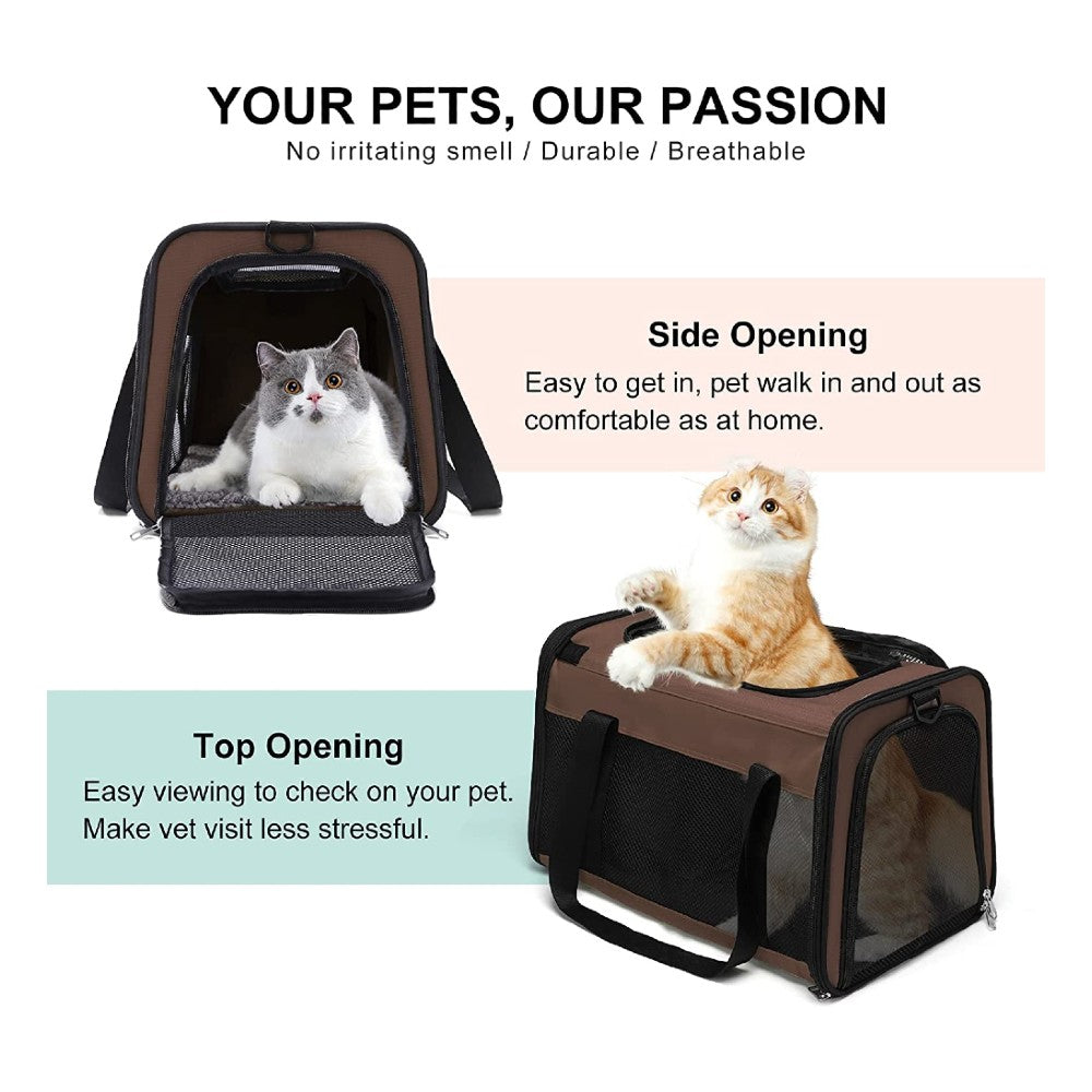 Adjustable Portable Pet Carrier-L Size (Brown)
