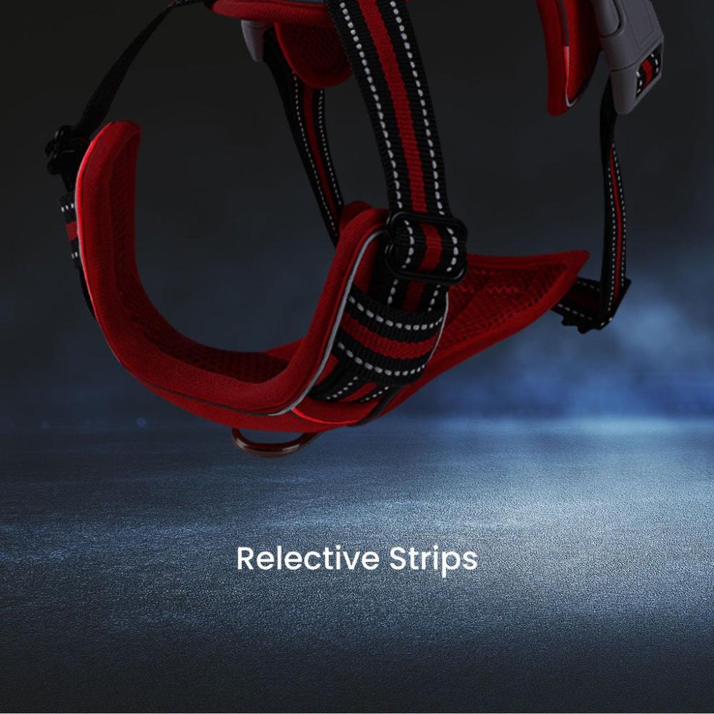 Adjustable Dog Harness Vest L Size (Red)