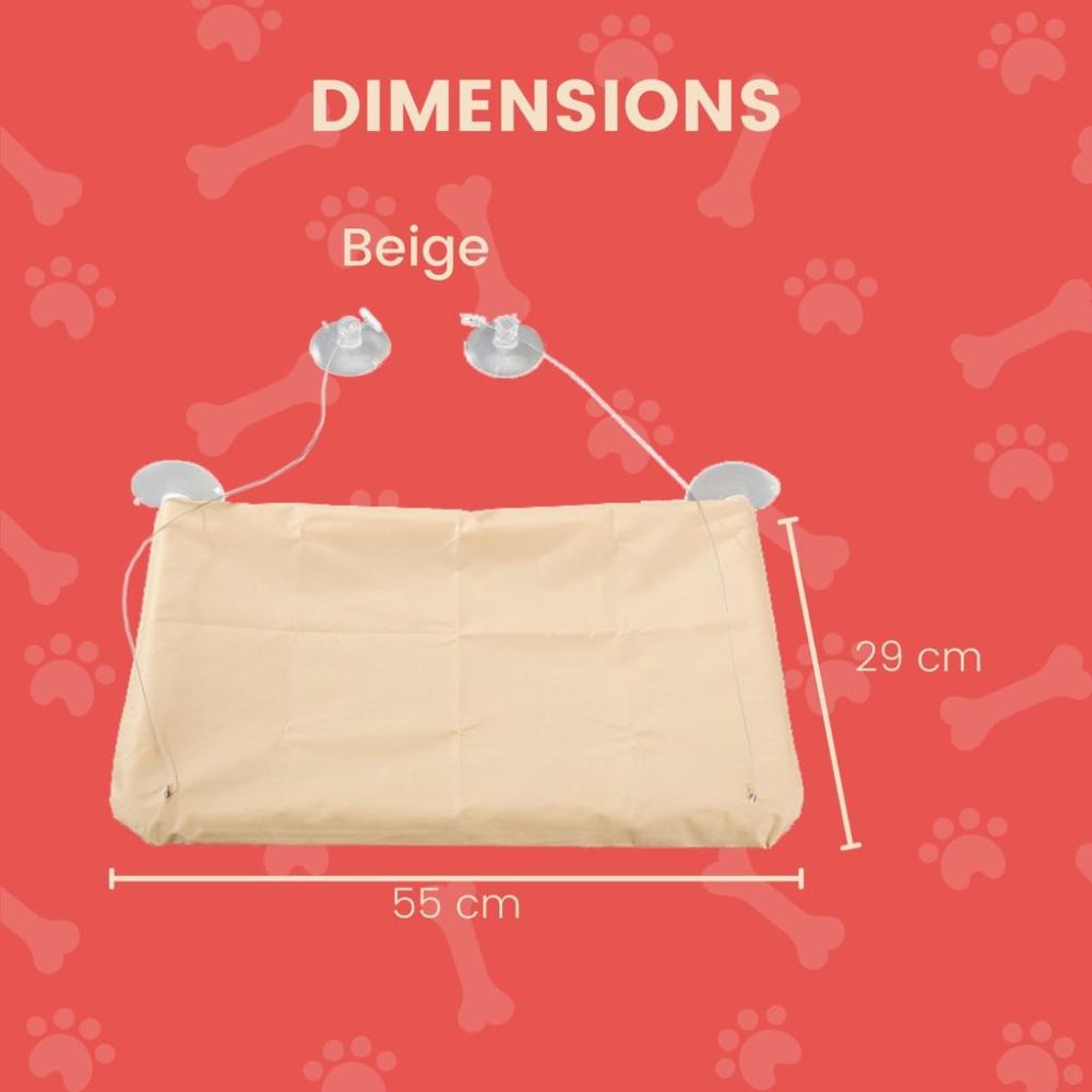 Cat Window Perch Hammock (Beige)