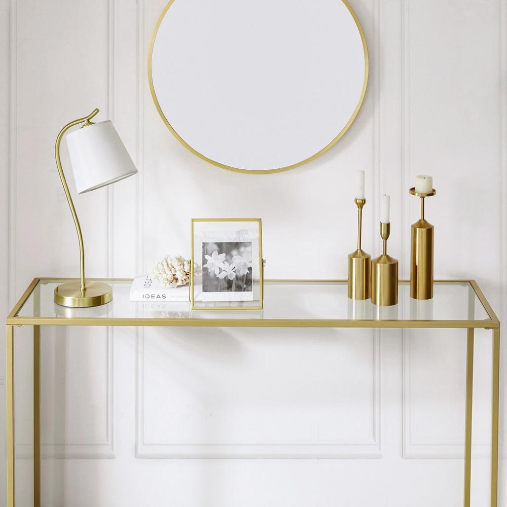 Tempered Glass Gold Console Table