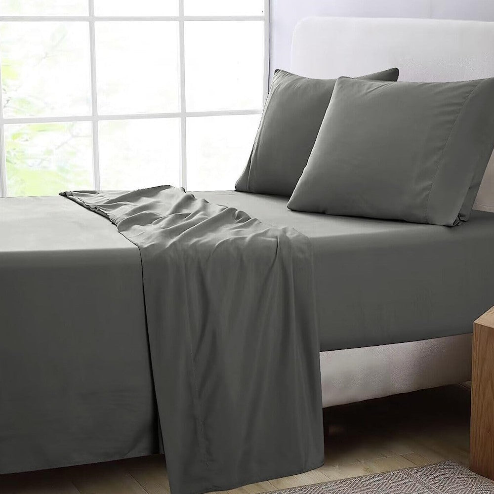 2000 Thread Count Ultra Soft Microfiber 4 Pcs Bed Sheet Set - Single (Grey)