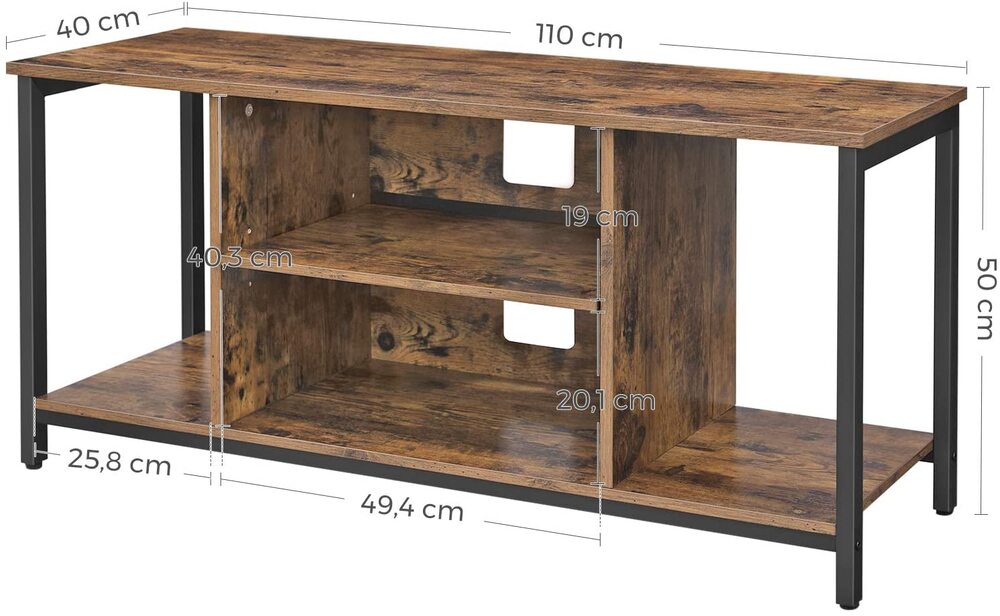 Entertainment Unit with Open Storage - 110cms